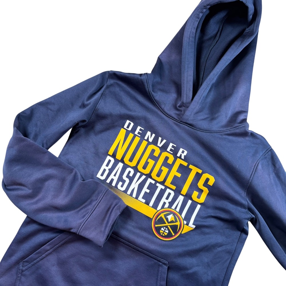 NBA Denver Nuggets Hoodie Youth L Navy Blue Basketball Pullover Jokic